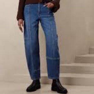 Banana Republic Sz 27/4 High Rise Utility Barrel Jean
